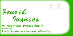 henrik ivanics business card